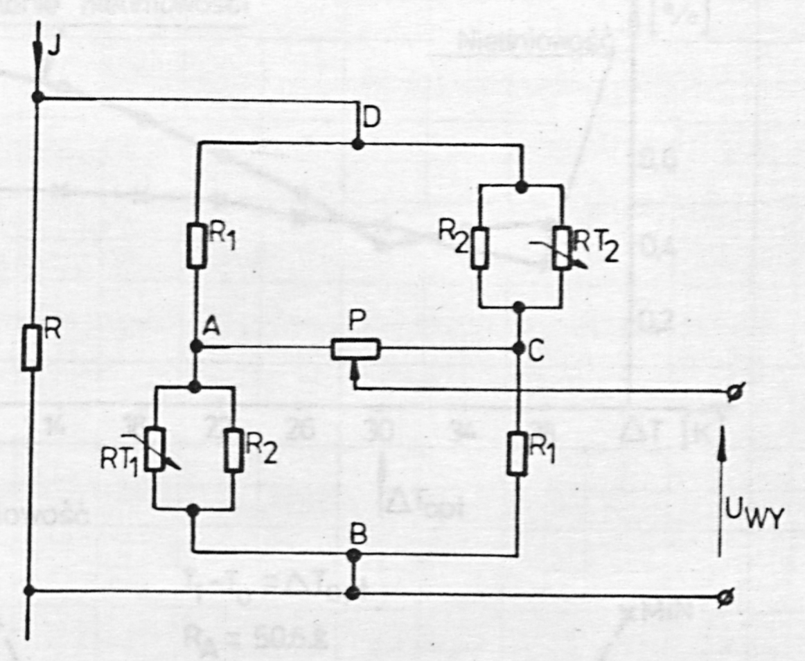 Fig. 32. Circuit of the bridge MK1 compensating the zero drift